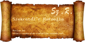 Szekretár Rafaella névjegykártya